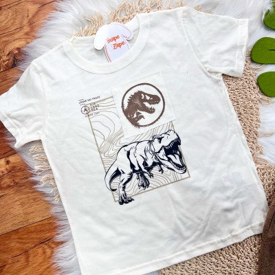  Conj. Camiseta Leave no Trace e Bermuda - Off White e Marrom
